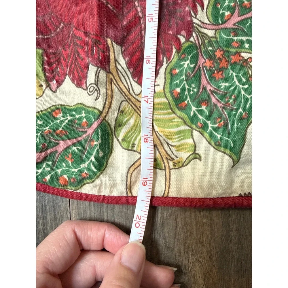 Pottery Barn Floral Pillow Shams Set of 3 Standard Cream Red Linen Blend Chintz